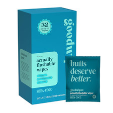 Flushable Wipes - Individually Wrapped Butt Wipe for On-The-Go Adults - Portable