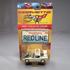 Racing Champions 1:64 1997 Corvette Coupe Silver Washington Redline Diecast