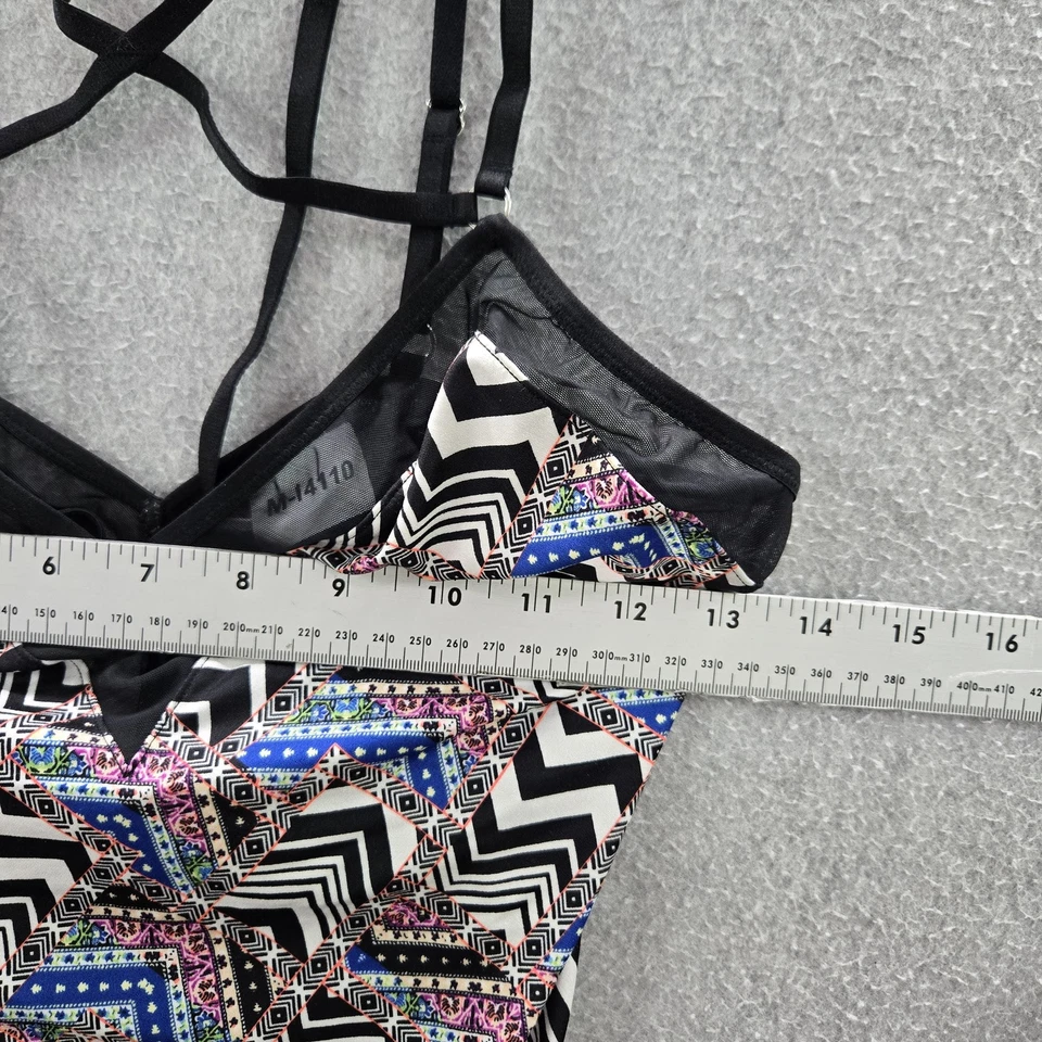 Traje de baño Victoria's Secret para mujer M negro de una pieza a presión geométrica Foto 3 de 4