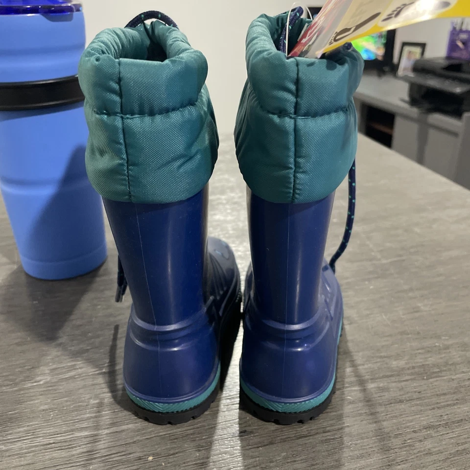 NUEVAS Botas de Lluvia De Colección Niños LaCrosse Niño Pequeño 7 Goma Impermeables EE. UU. Púrpura/Verde azulado Años 90 Foto 2 de 4