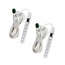 Gogreen Power G-16315-15-2 15 Ft. 14/3 6 Outlet Indoor Surge Protector, 2 PACK