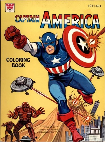Vintage 1966 Whitman Marvel Comics Captain America Coloring Book VG