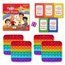 Sight Words - Reading Flashcards and Pop Fidget Toys for Kids Pre-K to Third ...