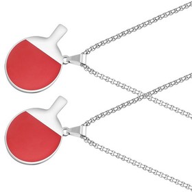  2 Pcs Table Tennis Necklace for Men Pendant Chain Men's Pendants