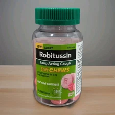 Robitussin Soft Chews, Long-Acting Cough Relief 2027 Adult Formula, Berry NEW