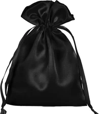 50 Pack 5X7 Satin Bags - Black Gift, Jewelry, Drawstring, Wedding, Baby Shower, 