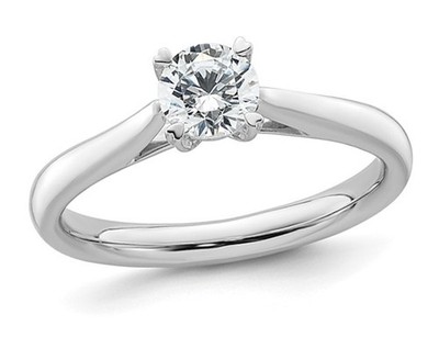 1/2 Carat (ctw VS2-SI1, D-E-F) Lab Grown Solitaire Diamond Ring 14K Gold