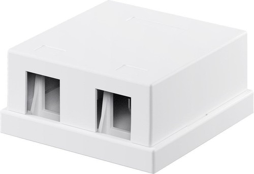 Keystone Leergehäuse 2-port; Keystone Leergehäuse 2-port - mit einfacher Snap-In