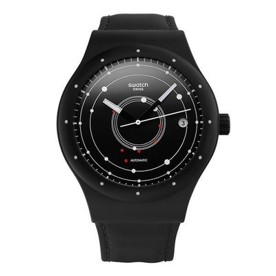Swatch SUTB400 SISTEM BLACK Unisex Leather Watch 146942881