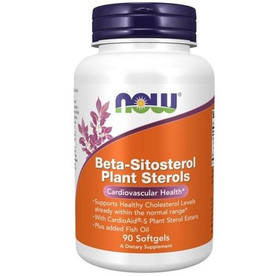 NOW Foods Plant Sterols Beta-Sitosterol   Pflanzliche Phytosterole   90 Kapseln