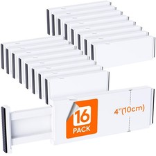 Lifewit 16 Pack Drawer Dividers 4" High, 11-17" Adjustable Drawer Organizers