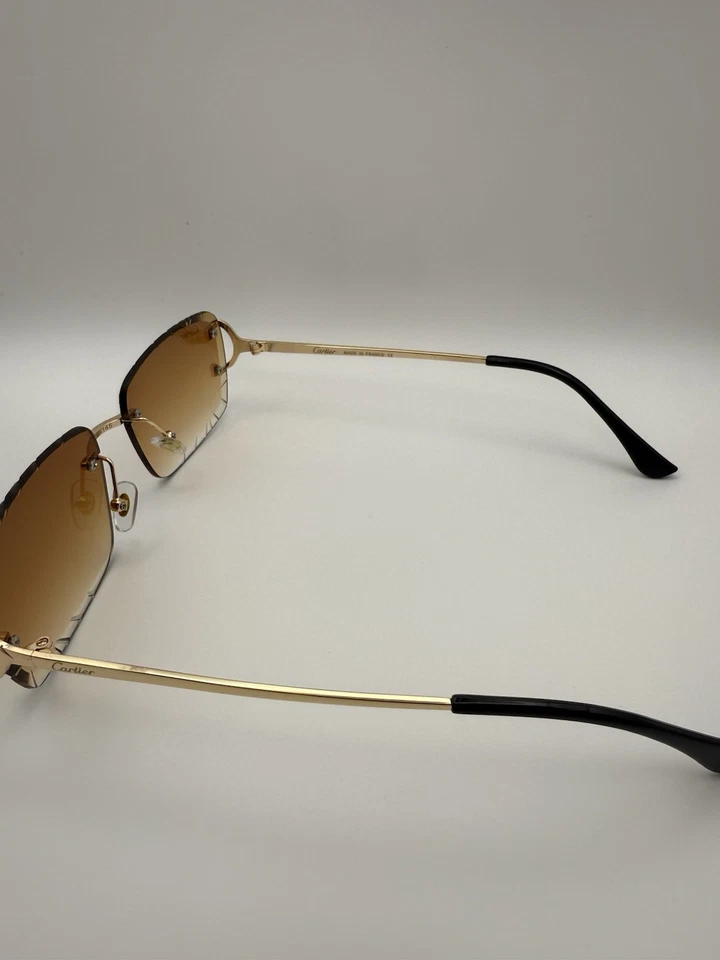 Cartier Big C Diamond Cut Brown Frameless Lens Ct00920 - Image 2 of 3