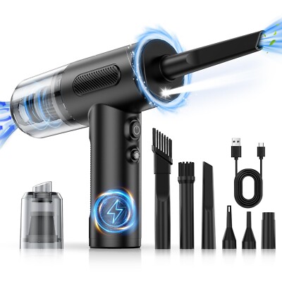 Compressed Air Duster, 100000RPM Handheld Car Vacuum/Air Blower& Pump, 3 Gear...