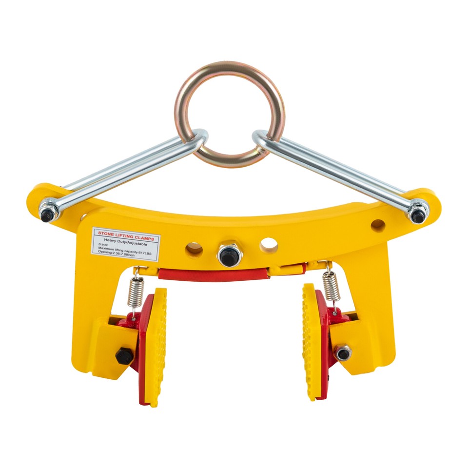 Granite Slab Lifting Clamps - Heavy Duty Stone Carriers With Rubber Pads, 771lb Capacity