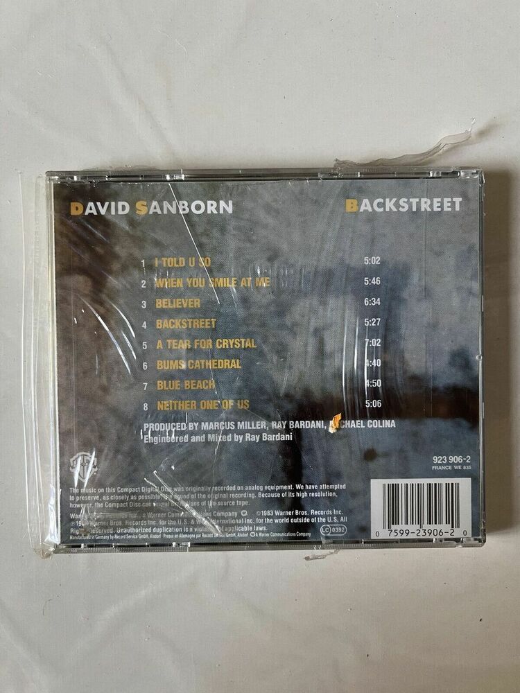 David Sanborn Backstreet / CD Blister Pack New eBay