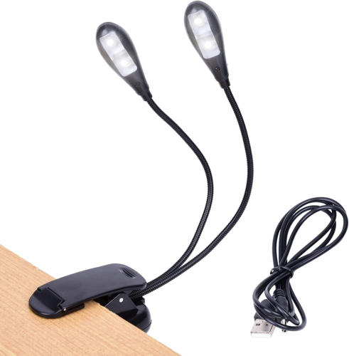 Music Stand Light, Clip on LED Book Lights, USB and AAA Battery Operated, Readin - Bild 1 von 9