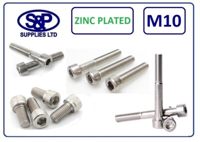 M10 Zylinderschraube Innensechskantschraube Stahl Gr12,9 verzinkt DIN912 10mm / 10mm