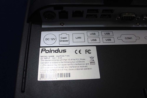 Poindus VariPOS-715A 15" Touchscreen POS Intel D525 2GB RAM 320GB HDD - Picture 8 of 18