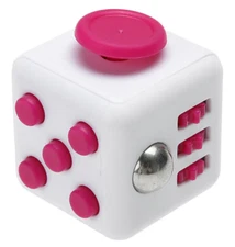 BRAND NEW 6 Side Fidget Cube Stress Anxiety Relief Toy Focus Pink/White