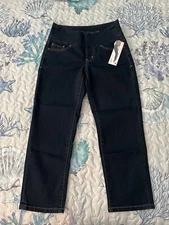 JAG  High Rise PERI Straight Pull on Cropped Stretch Jeans Size 0 NEW NWT