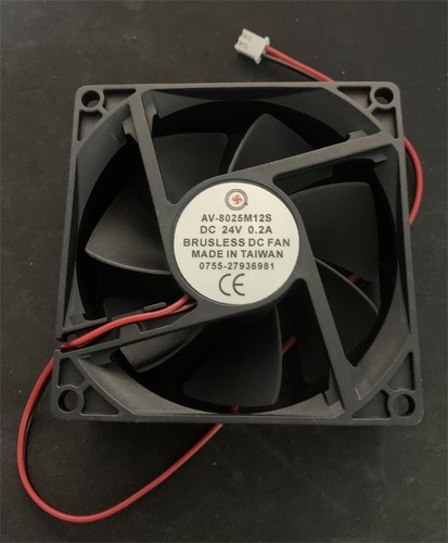 Brushless Cooling PC Computer Fan 24V AV-8025M12S 8025 80x80x25mm 0.2A 2 Pin