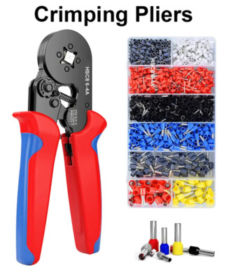 1200 STCK. Crimpwerkzeug mit Stiefelette Beschlag Crimpzange Draht Terminal Stecker Set