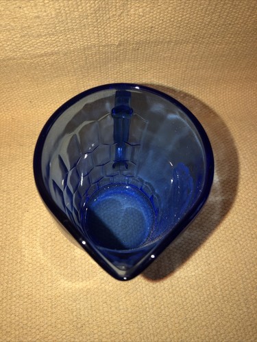 Vintage Cobalt Blue Glass Shirley Temple Creamer Pitcher - Picture 8 of 8