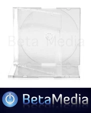 100 x Single Slim Jewel CD Cases with Clear Tray - 5.2mm Slimline Spine covers
