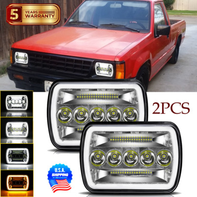 2PCS 7x6'' LED Headlights High-Low Beam DOT DRL For Mitsubishi Mighty Max Pickup