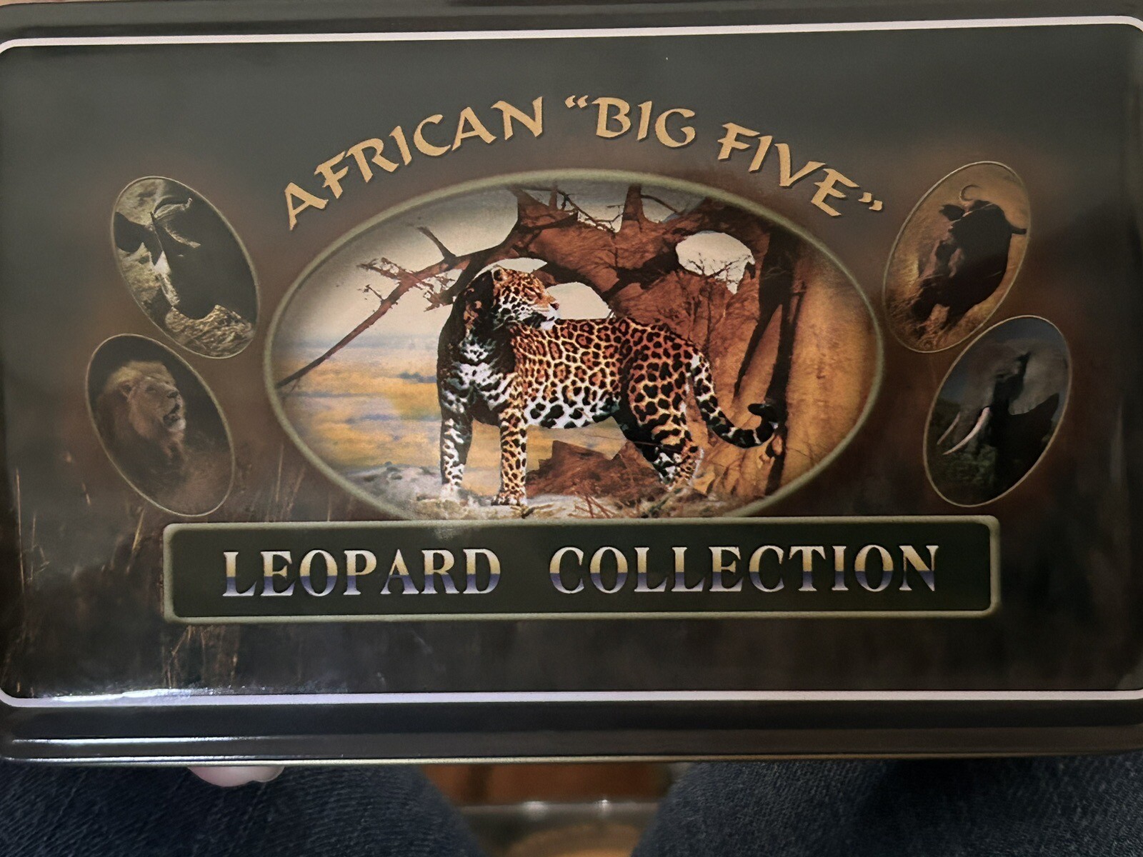 KING STONE SET OF 5 COLLECTION "AFRICAN BIG 5" KNIFE/TIN SET IN BOXES