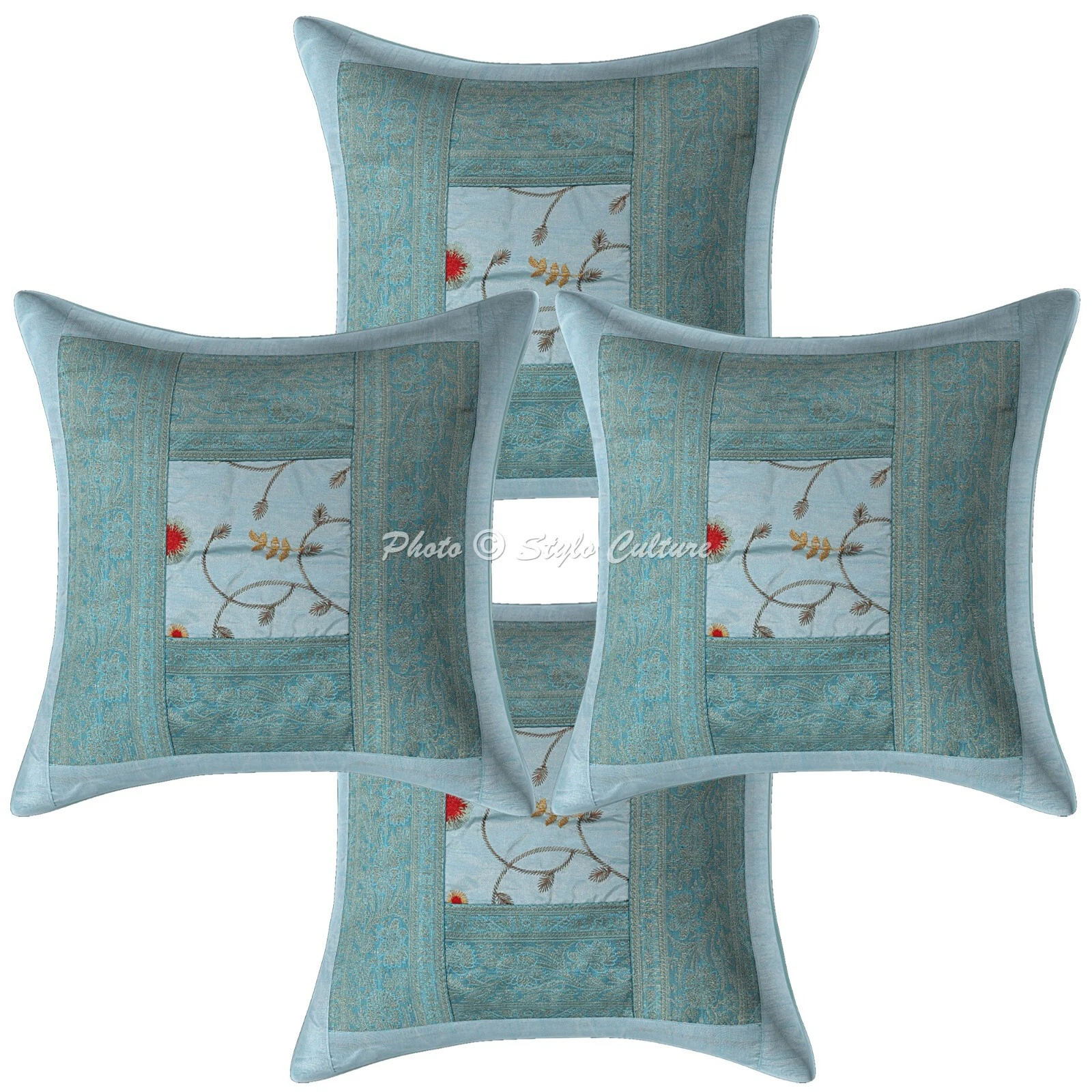 Home Decor Pillow Cover Embroidered Bohemian Boho Cushion Cover Throw 40 x 40 cm