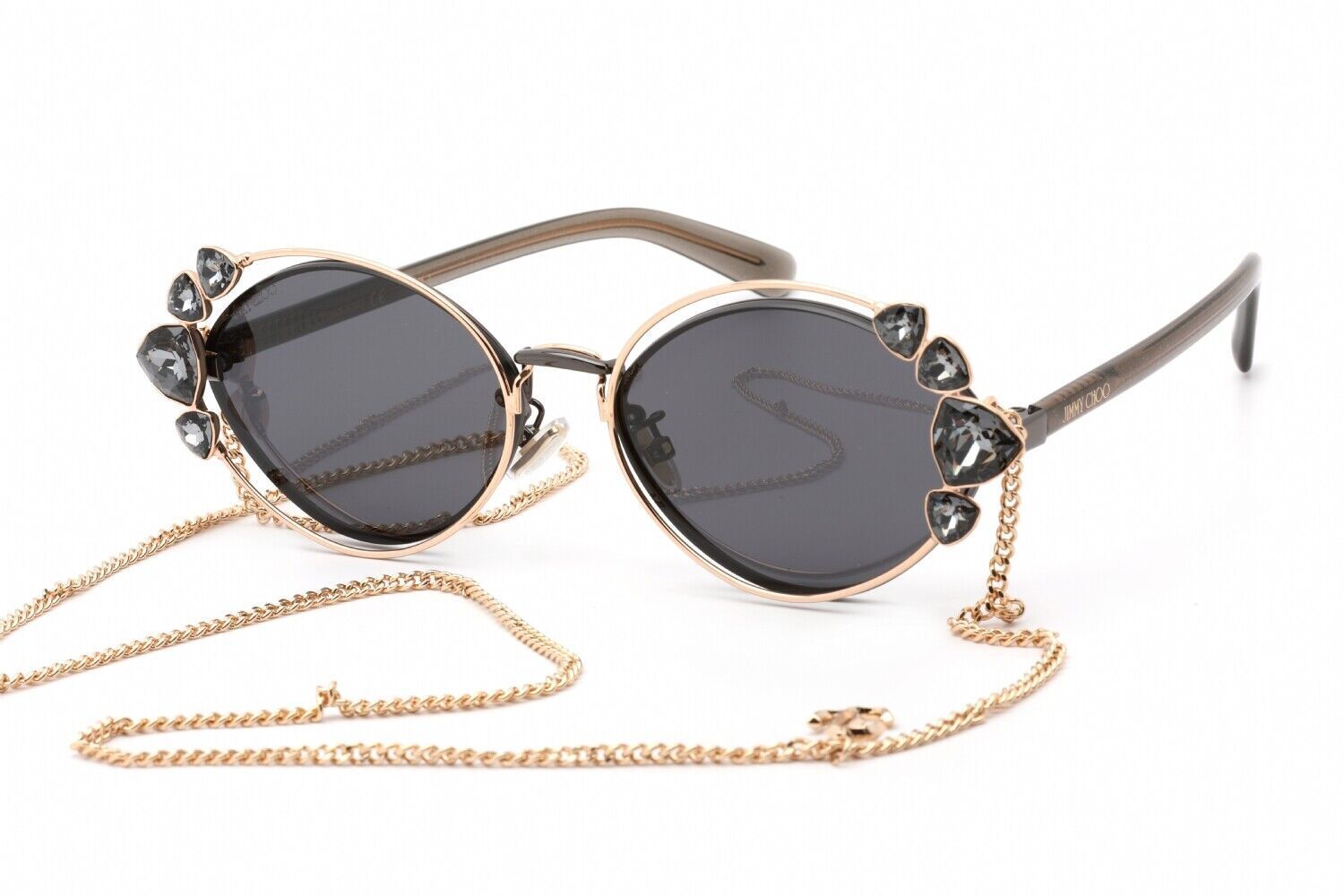 Jimmy Choo Chain Sunglasses Renee /N 9HTIR Black/Ivory 61mm