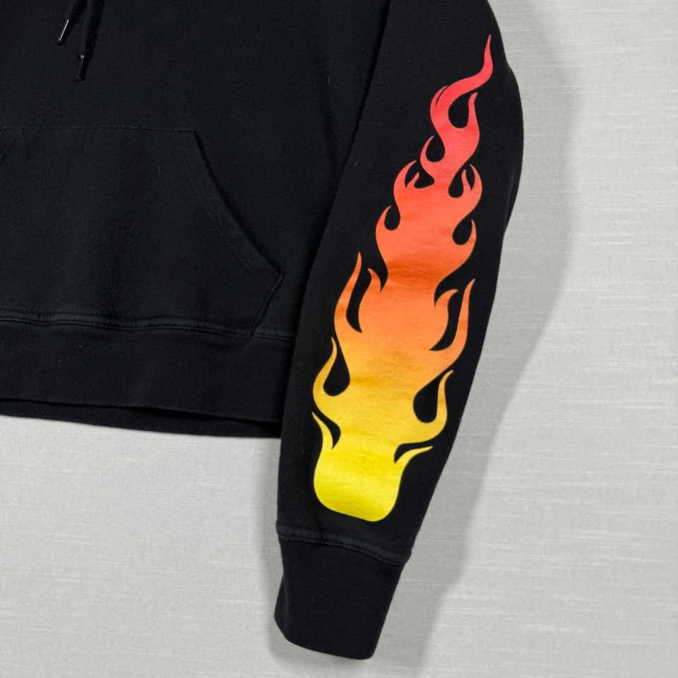 Hot Topic пуловер женщин маленький черный пламени эмо готики гранж панк толстовка с капюшоном Y2K - Изображение 3 из 4