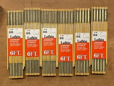 VTG Box of 6 NOS Lufkin X46 Wood Red End Extension Folding Rulers 72", Deadstock