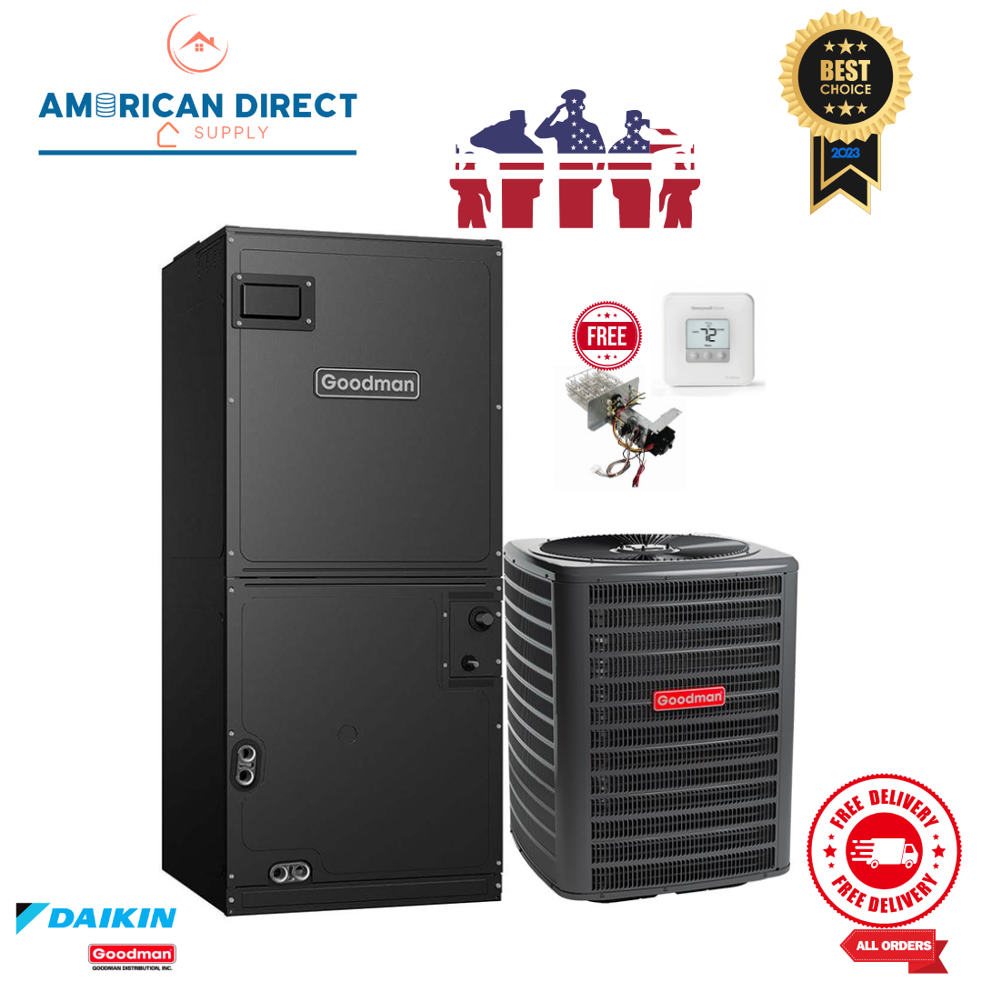 Goodman 2 Ton 14.3 SEER2 System: Air Conditioner Condenser Model GLXS4