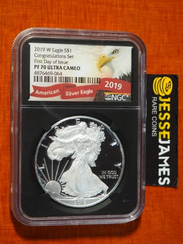 2019 W PROOF SILVER EAGLE NGC PF70 ULTRA CAMEO FDI FROM CONGRATULATIONS SET
