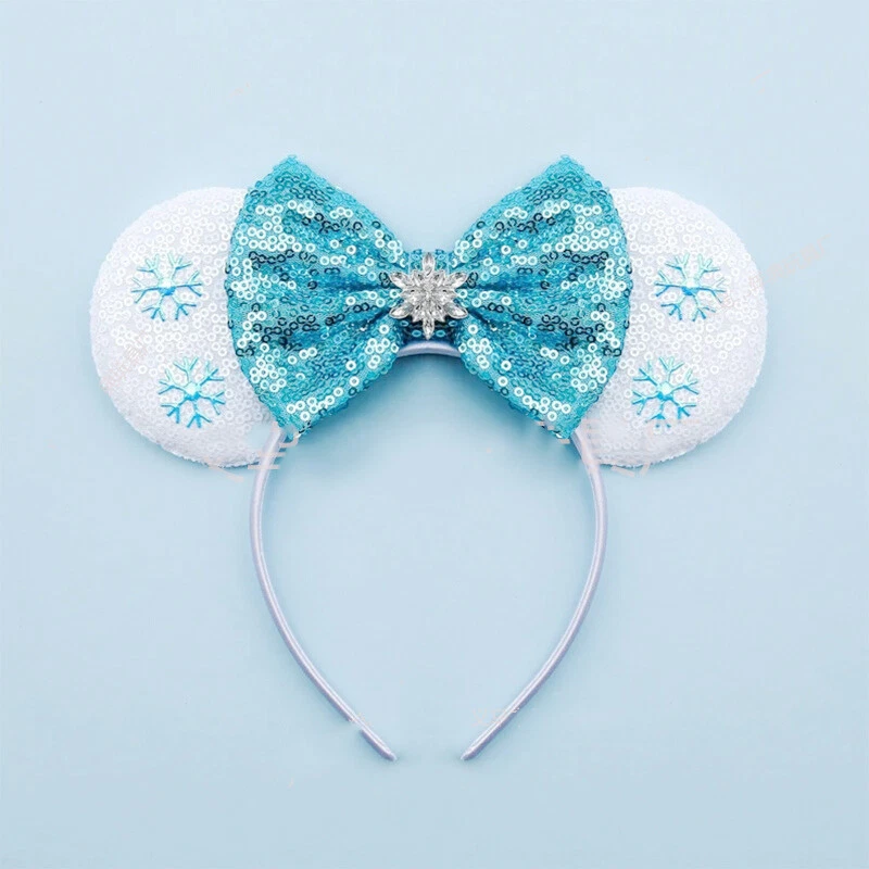 Princess Elsa Frozen Minnie Mickey Ears Headband Disney Parks Glitter