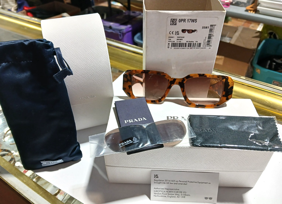 Prada PRA13S Oval Sunglasses | 18N10D-Tortoise Cognac Begonia Prada PR A13S Oval Sunglasses For Women main image 4