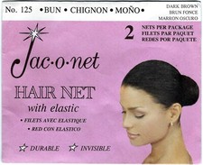 Jac-O-Net Hair Net - Chignon Bun Size, Dark Brown, 2 Nets Per Pack, Lot of 3
