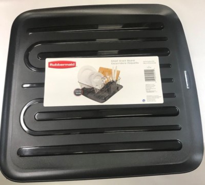 New Rubbermaid Small Black Sloped Dish Drainer Tray Mat Drain Board Ebay