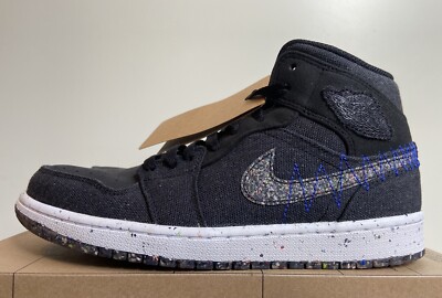 Jordan‎ 1 Mid Crater Black Basketball Shoes DM3529-001 Men’s Sz 9.5 Nike Air Jordan 1 Mid Crater Black Multicolor Racer Blue  main image 2