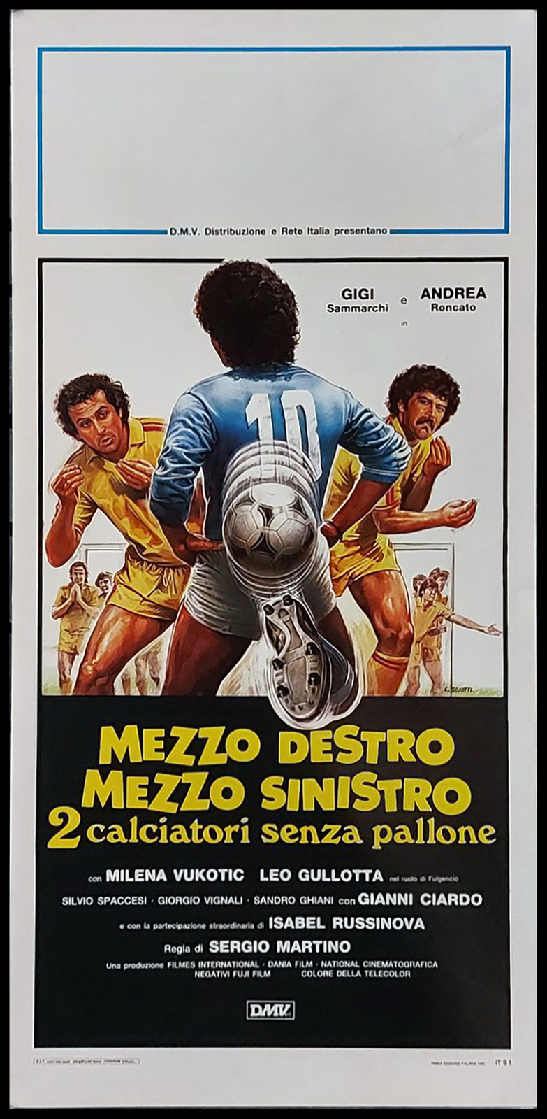 Locandina originale film Mezzo destro, mezzo sinistro (1985) - Regia di Sergio Martino