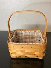 Longaberger Small Berry Basket With Fall Theme Liner - Vintage 2002