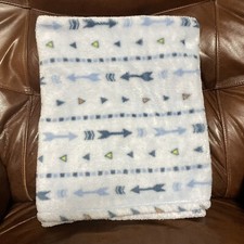 Chick Pea Arrows Blue Fleece Boy Baby Blanket Security Lovey Plush Soft Clean