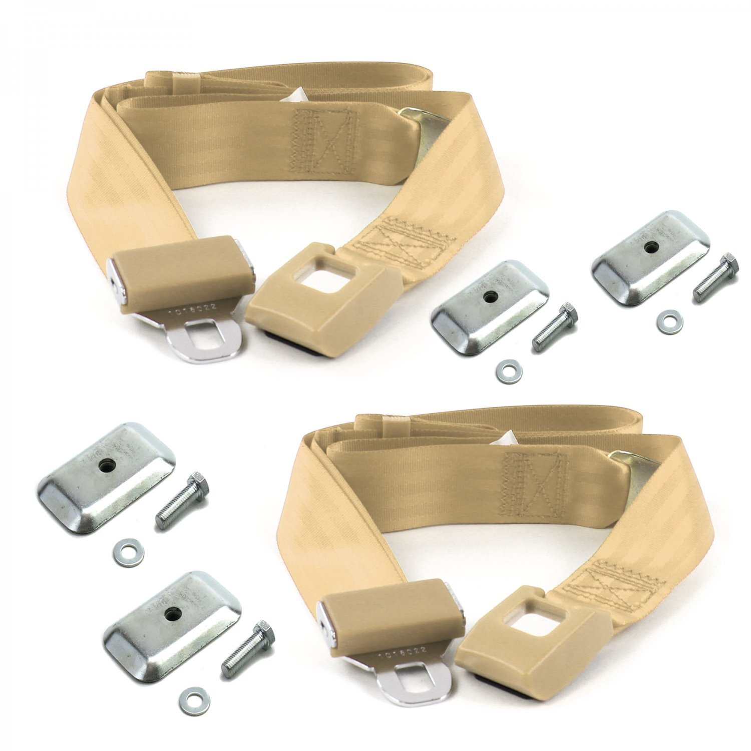 Ford GT40 1964 - 1969 Standard 2pt Tan Lap Bucket Seat Belt Kit w/ Bracketry - 2