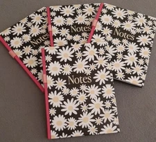 Lot of 4 - Hardcover Daisy Journal 120 Pages - Page Keeper Ribbon & Pen Holder 