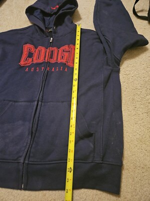 MENS COOGI FULL ZIP HOODIE SWEATSHIRT JACKET Y2K BLUE RED