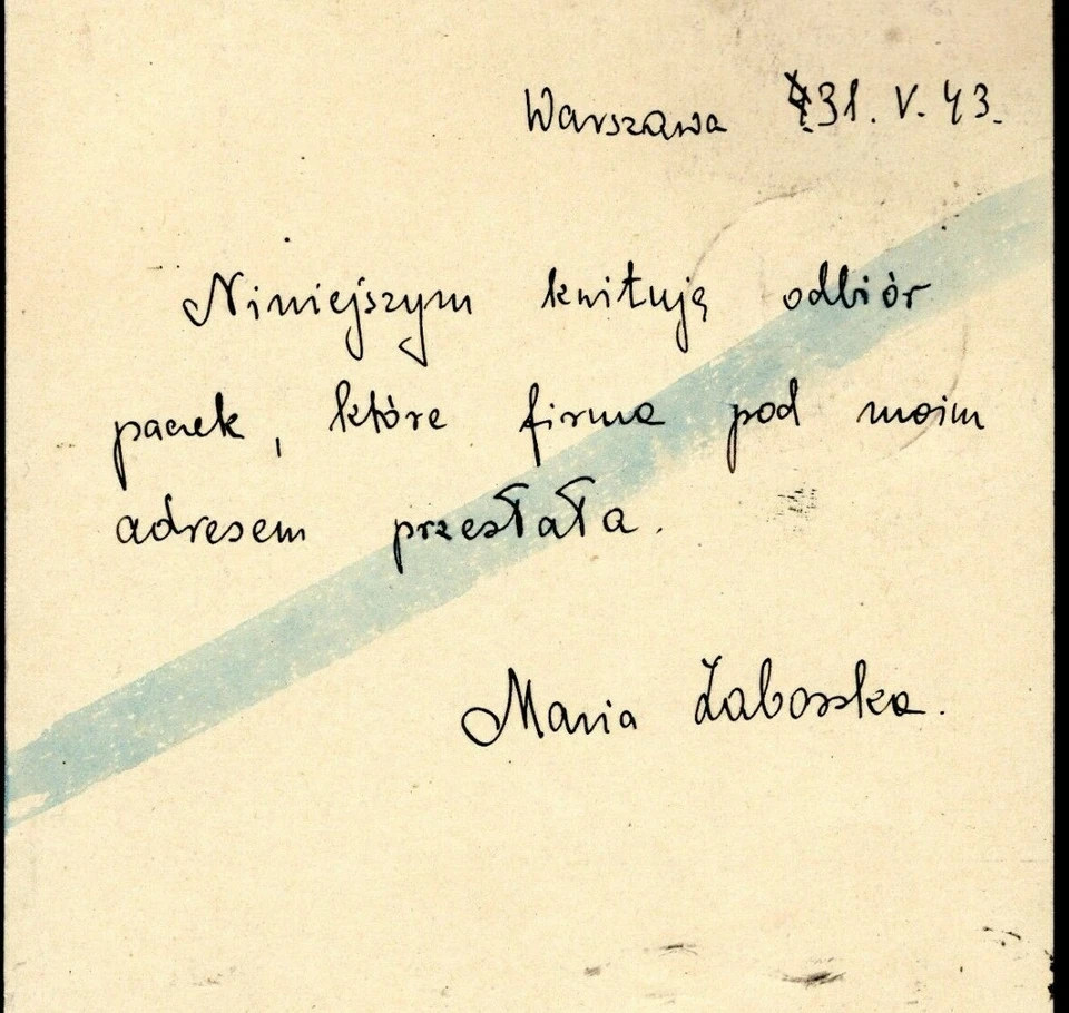 POLAND GERMANY OCC WW2 Card UNDERCOVER ADDRESS Portugal Lisbon 1943 MC318 - Image 4 of 4