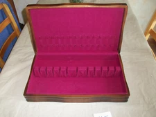 VTG SILVERPLATE STERLING FLATWARE SILVERWARE HOLDER WOOD STORAGE BOX CHEST CASE