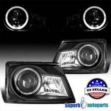 Fits 1998-2000 Ford Ranger Black Projector Headlights Head Lamps W Halo Ring Fits 1998-2000 Ford Ranger Black Projector Headlights Head Lamps W Halo Ring